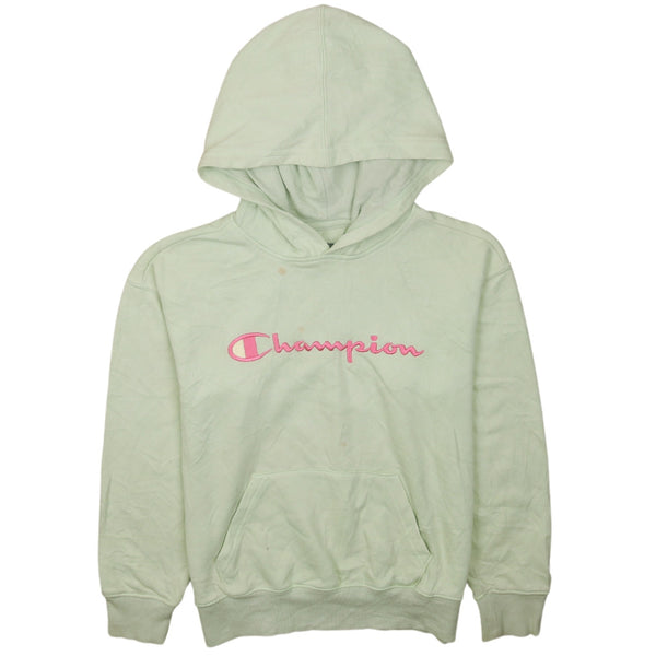 Champion 90's Spellout Pullover Hoodie Medium Green