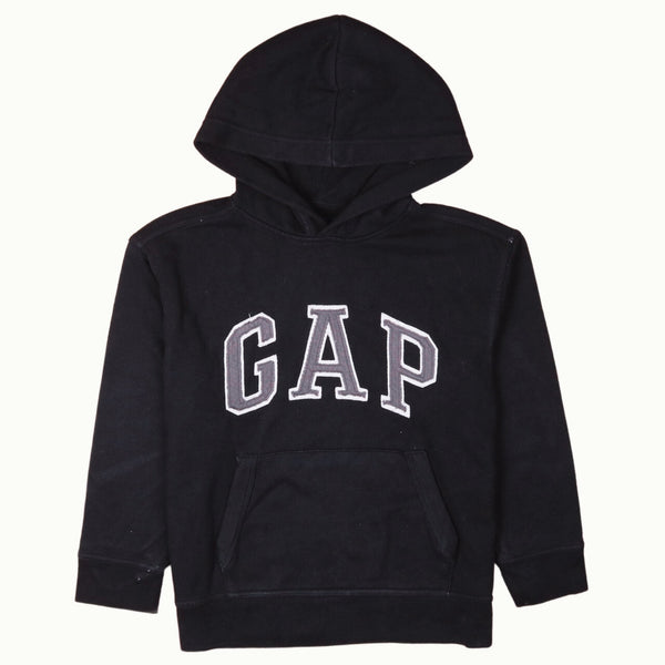 Gap 90's Spellout Fleece Pullover Hoodie XSmall (missing sizing label) Black