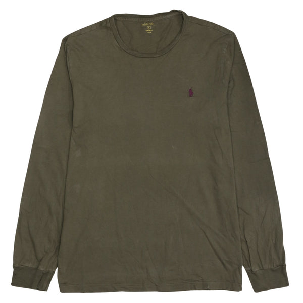 Polo Ralph Lauren Olive Green Long Sleeve T Shirt Men’s Large Embroidered Pony Top