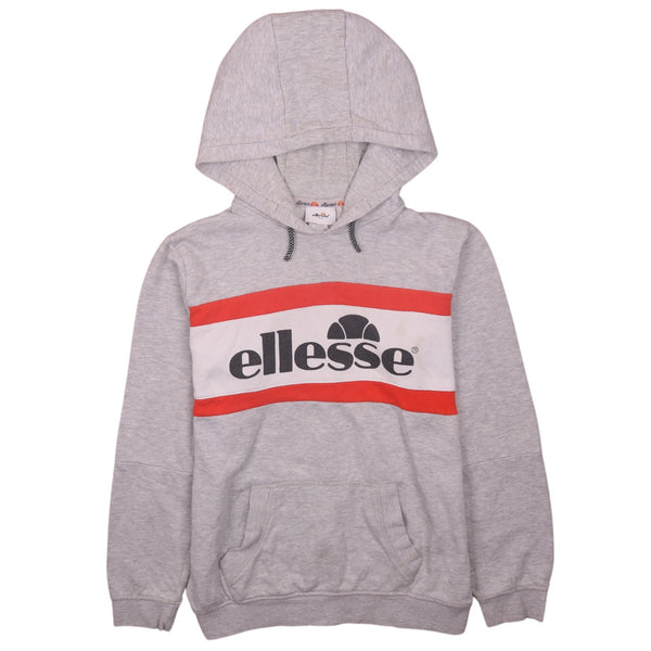 Ellesse 90's Spellout Pullover Hoodie Medium (missing sizing label) Grey