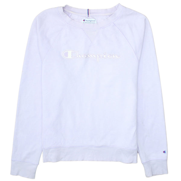 Champion 90's Spellout Crew Neck Sweatshirt Medium Purple