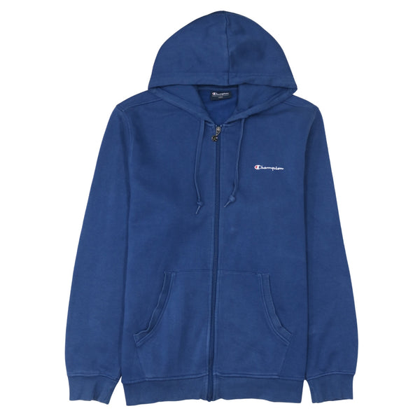Champion 90's Drawstring Pockets Full Zip Up Hoodie XXLarge (2XL) Blue
