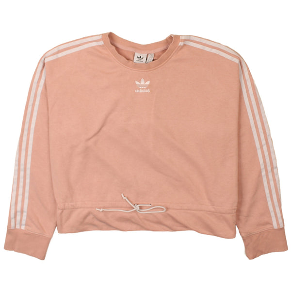 Adidas 90's Striped Sleeves Crew Neck Sweatshirt XLarge Pink