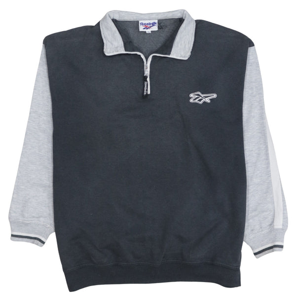 Reebok 90's Lightweight Quarter Zip Sweatshirt XLarge Black
