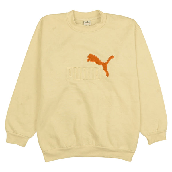 Puma 90's Spellout Crew Neck Sweatshirt Large Beige Cream