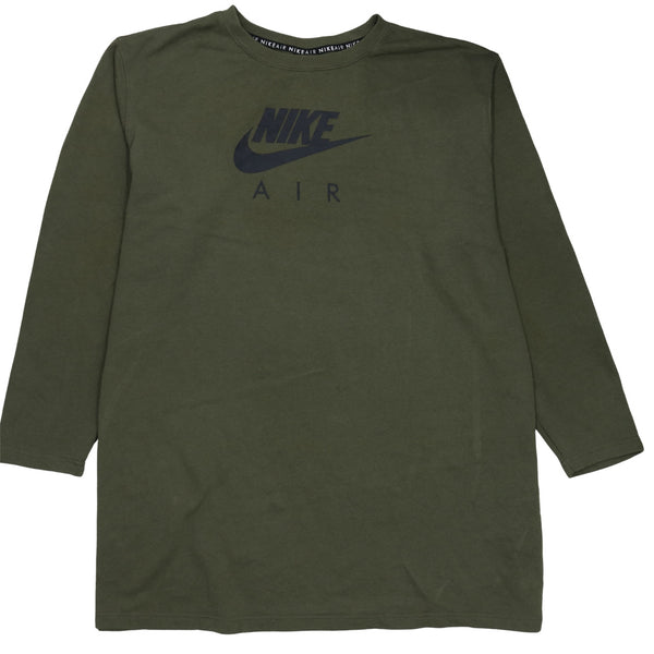 Nike Khaki Green Long Sleeve T Shirt Women’s 3XL Printed Nike Air Logo Top