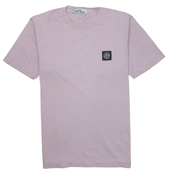 Stone Island Pale Pink T Shirt Women’s Medium Compass Patch Chest Logo Casual Top