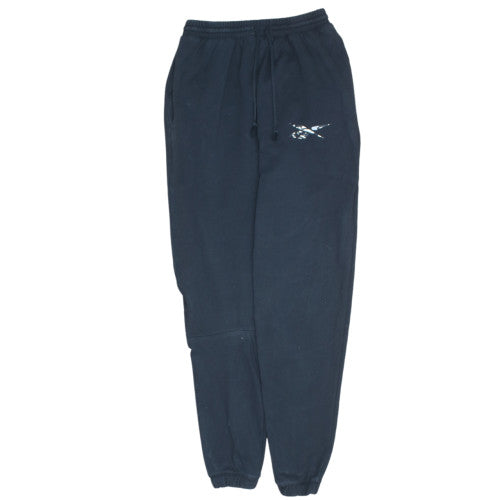 Reebok Black Joggers Women’s Small Printed Logo Elastic Waist Cuffed Sweatpants