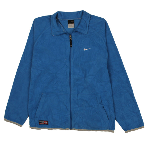 Nike 90's Swoosh Full Zip Up Fleece Jumper XLarge Blue