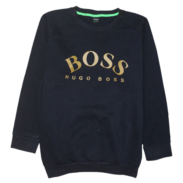 HUGO BOSS 90's Spellout Crew Neck Sweatshirt Large Black
