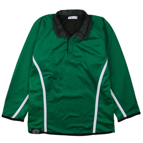 William Horne 90's Long Sleeves Quater Button Polo Shirt XSmall (missing sizing label) Green