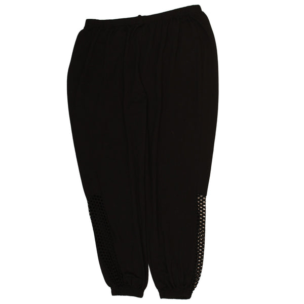 Limited 90's Elasticated Waistband Drawstrings Joggers / Sweatpants 38 Black