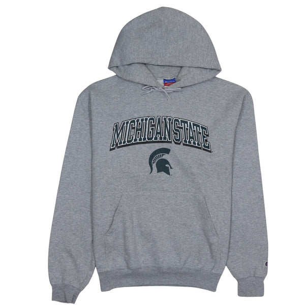 Champion 90's Michigan State Pullover Hoodie Large Grey