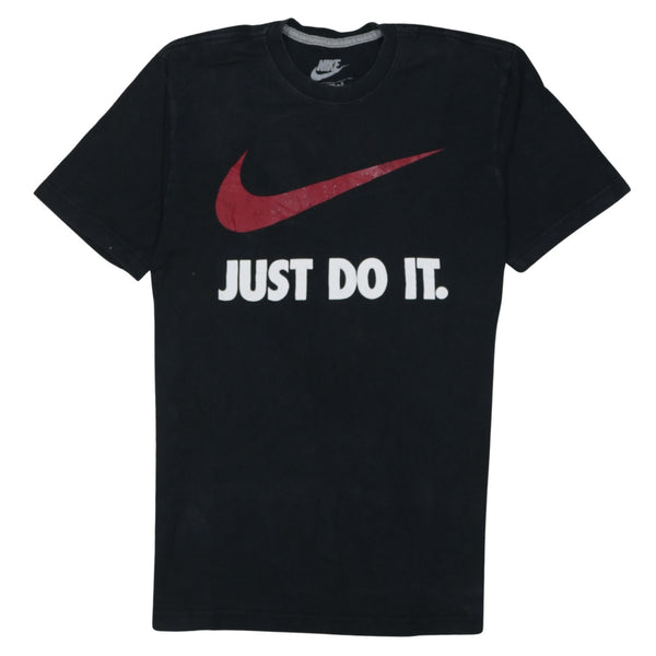 Nike 90's Center Middle Swoosh Crew Neck T Shirt Medium Black