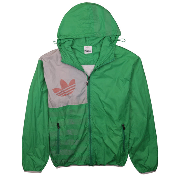 Adidas 90's Hooded Full Zip Up Windbreaker XLarge Green