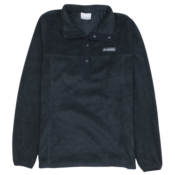 Columbia 90's Hiking Warm Quarter Button Fleece Jumper Small Black