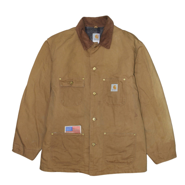 Carhartt 90's Lightweight Button Up Denim Jacket XXLarge  Brown