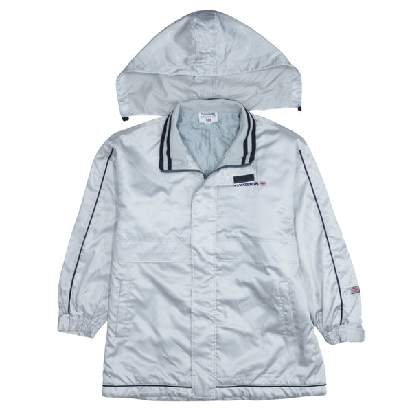 Reebok 90's Hooded Full Zip Up Windbreaker Men's Medium Grey