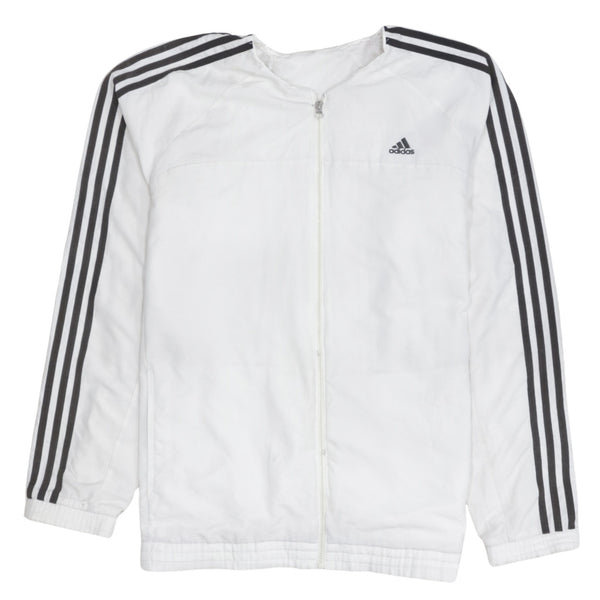 Adidas 90's Striped Sleeve Full Zip Up Windbreaker Large White