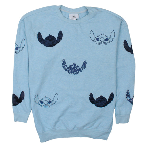 Disney 90's Lilo & Stitch Crew Neck Sweatshirt Small Blue