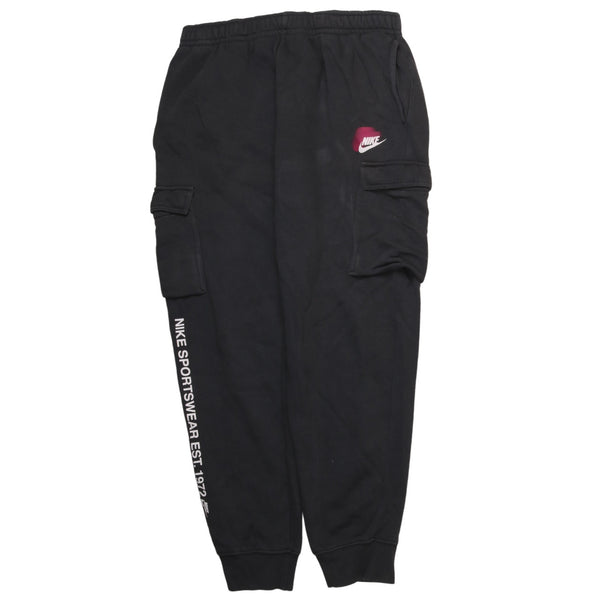 Nike 90's Swoosh Elasticated Waistband Drawstrings Joggers / Sweatpants Large Black