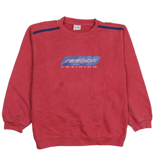 Reebok 90's Spellout Crew Neck Sweatshirt Medium Red