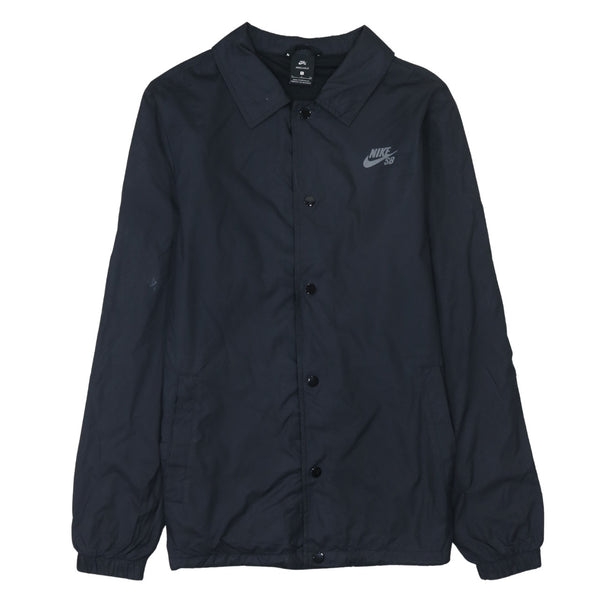 Nike 90's Swoosh Button Up Windbreaker Small Black