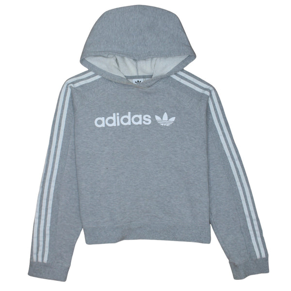 Adidas 90's Spellout Pullover Hoodie Large  Grey