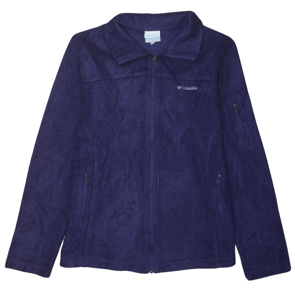 Columbia 90's Hiking Warm Full Zip Up Fleece Jumper Large Purple