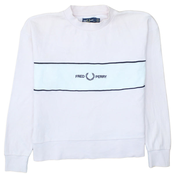 FRED PERRY 90's Lightweight Crew Neck Sweatshirt Small  Pink
