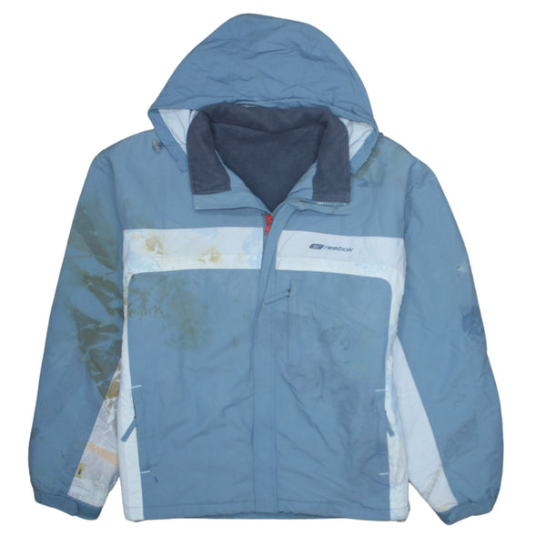 Reebok 90's Hooded Full Zip Up Windbreaker Medium  Blue