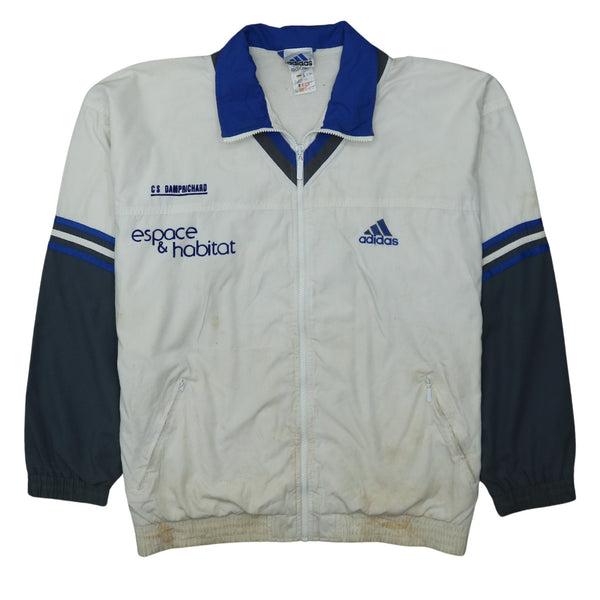 Adidas 90's Beige Cream Lightweight Full Zip Windbreaker Large