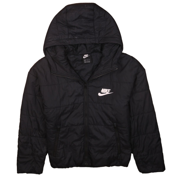 Nike 90's Swoosh Full Zip Up Puffer Jacket XSmall Black