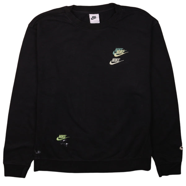 Nike 90's Swoosh Crew Neck Sweatshirt Small Black