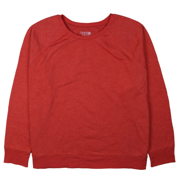 Time and Tru 90's Plain Crew Neck Sweatshirt XXLarge (2XL) Red