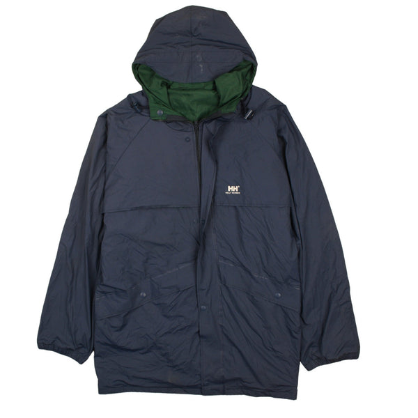 Helly Hansen 90's Hooded Full Zip Up Windbreaker XLarge Navy Blue