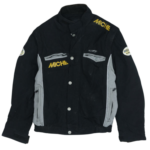 Retro 90s Heavyweight XLarge Windbreaker Jacket Black Button-Up