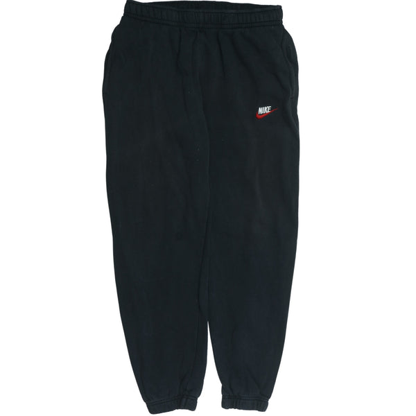 Nike 90's Swoosh Elasticated Waistband Drawstrings Joggers / Sweatpants Medium Black