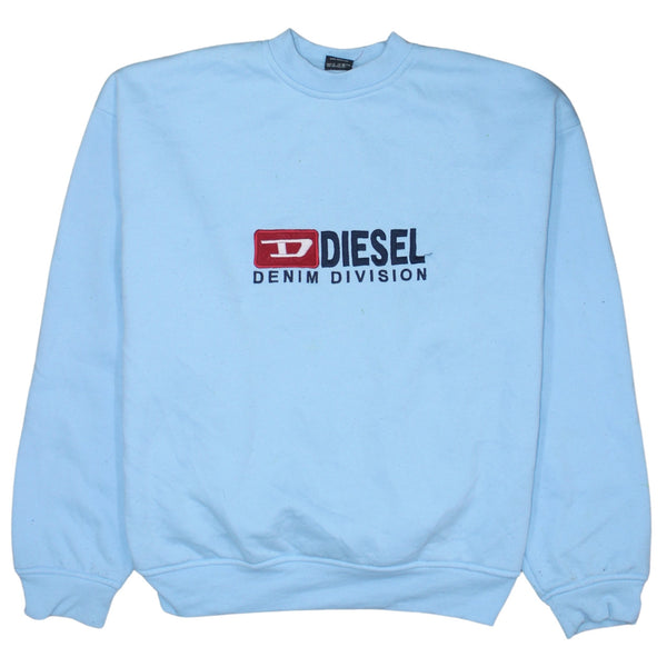Diesel 90's Spellout Crew Neck Sweatshirt Large  Blue