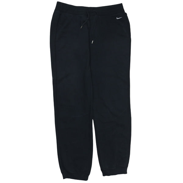 Nike Black Joggers Sweatpants Men's Large Embroidered Swoosh Cuffed Hem Drawstring Waist