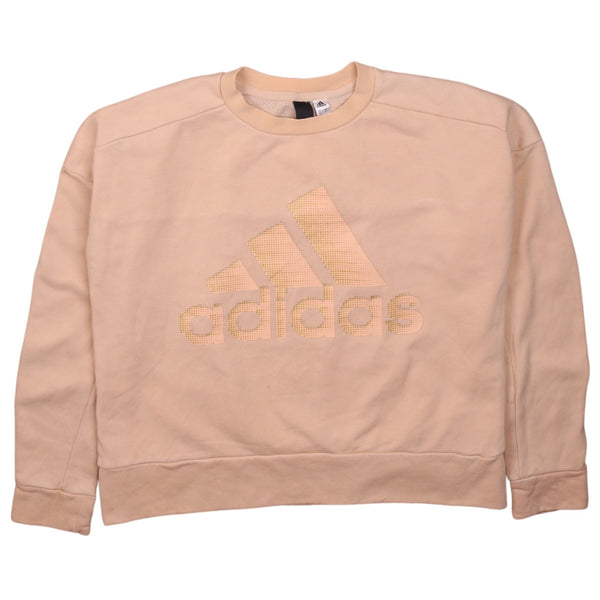 Adidas 90's Spellout Crew Neck Sweatshirt Small Beige Cream