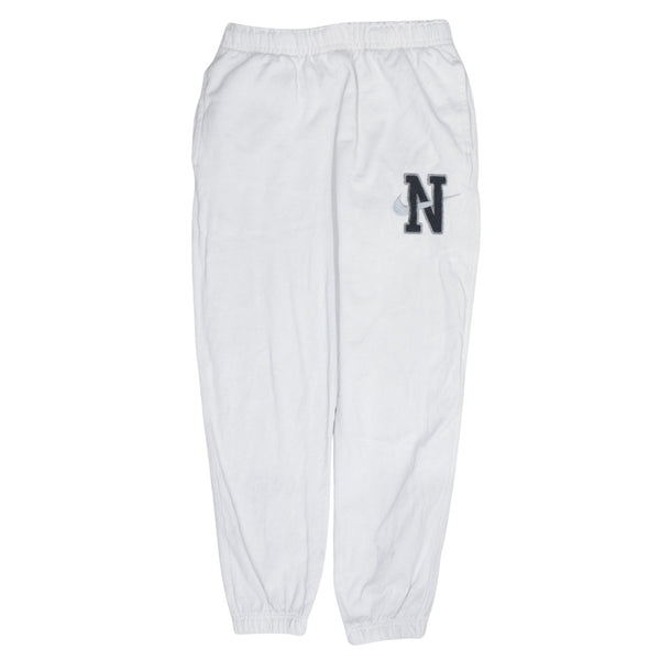 Nike White Joggers Sweatpants Men’s Small Embroidered N Logo Elasticated Cuffs Pockets