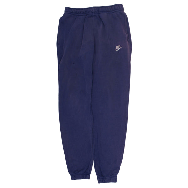 Nike 90's Swoosh Elasticated Waistband Drawstrings Joggers / Sweatpants Small Navy Blue