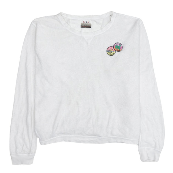 Napapijri White Sweatshirt Men’s XLarge Embroidered California Chest Patch Terry Pullover