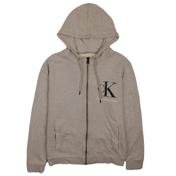 Calvin Klein 90's Sportswear Full Zip Up Hoodie XLarge (missing sizing label) Grey