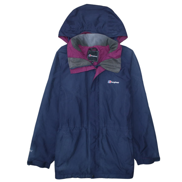 Berghaus 90's Hooded Full Zip Up Windbreaker Medium  Navy Blue