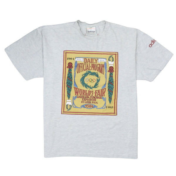 Adidas 90's Short Sleeves Crew Neck T Shirt Large Grey