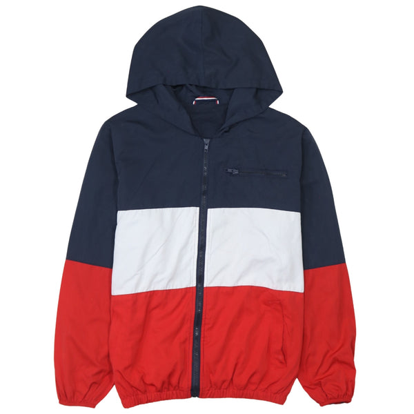 Tommy Hilfiger 90's Hooded Full Zip Up Windbreaker Small  Navy Blue
