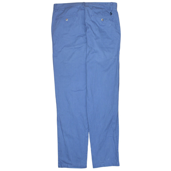 Polo Ralph Lauren Blue Chinos Trousers Men's 34 Straight Leg Cotton Back Pockets Pants