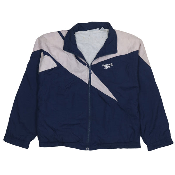Reebok 90's Lightweight Full Zip Up Windbreaker XLarge Navy Blue